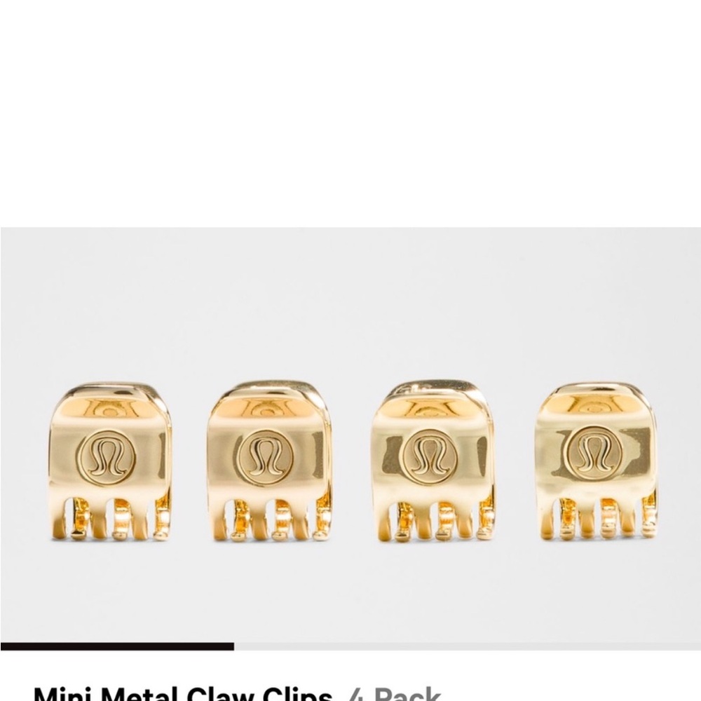 Lululemon Small Metal Claw Clips4 Pack (Gold)